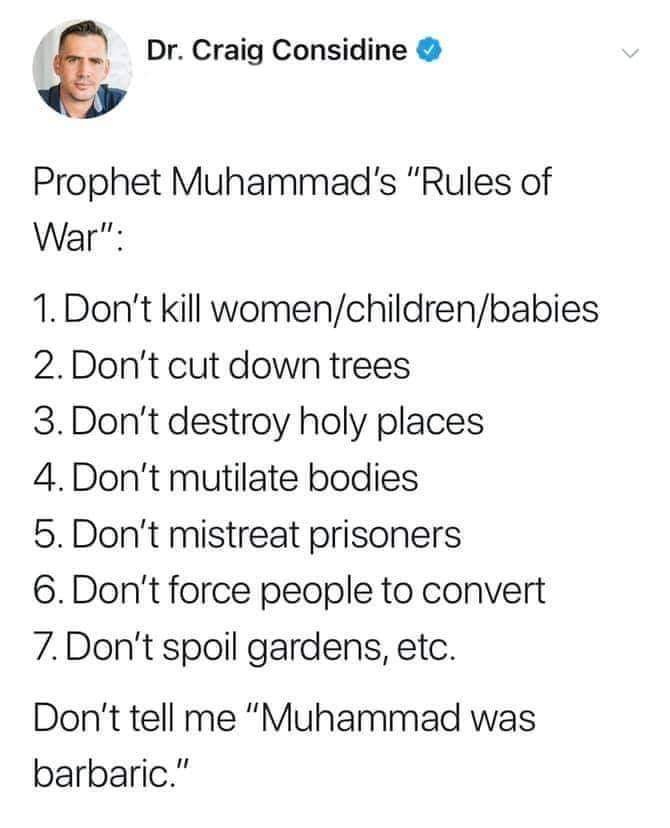 Rules of War by Prophet Muhammad (pease be upon him)