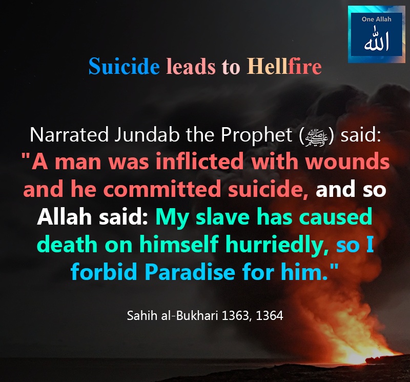 Suicide leads to Hell-fire - Sahih al Bukhari 1363 1364