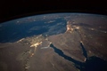 Satellite view earth night