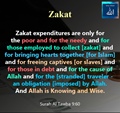 Who is eligible for Zakat - Surah al Tawba 9-60