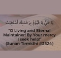 O Living and Eternal Maintainer, By your mercy I seek help - Hadith Sunan Tirmidhi - 3524