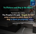 Angels do not enter a house in which there is a dog or pictures - Sahih al Bukhari 5949