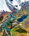 An aerial view of Rainbow Lake - Domel - Gilgit Baltistan - Pakistan