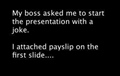 boss joke presentation