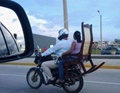 transportation chair on bike