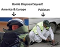 bomb disposal Pakistan vs America Europe