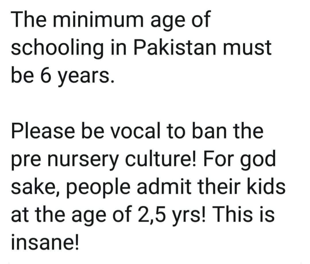 Minimum age of schooling