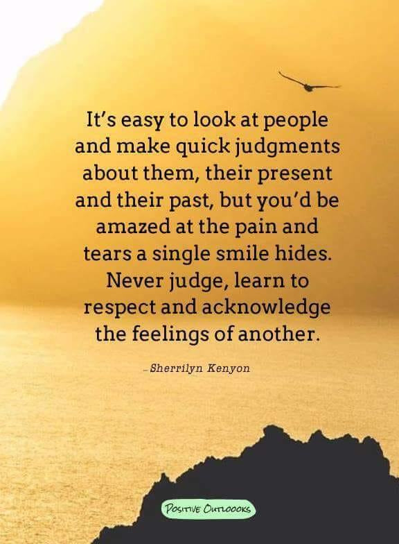 Its easy to look at people and make quick judgements about them present and past