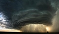 Mesocyclone inside supercell thunderstorm