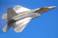 F-22 Raptor with some smoke over wings