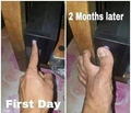 IT job first day and 2 months later