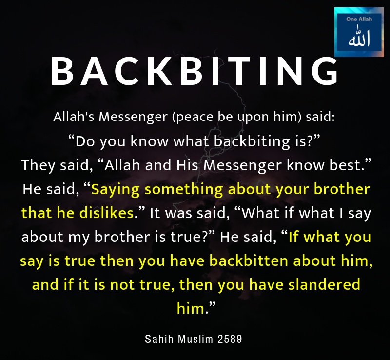 Backbiting and Slandering - Hadith - Sahih Muslim 2589