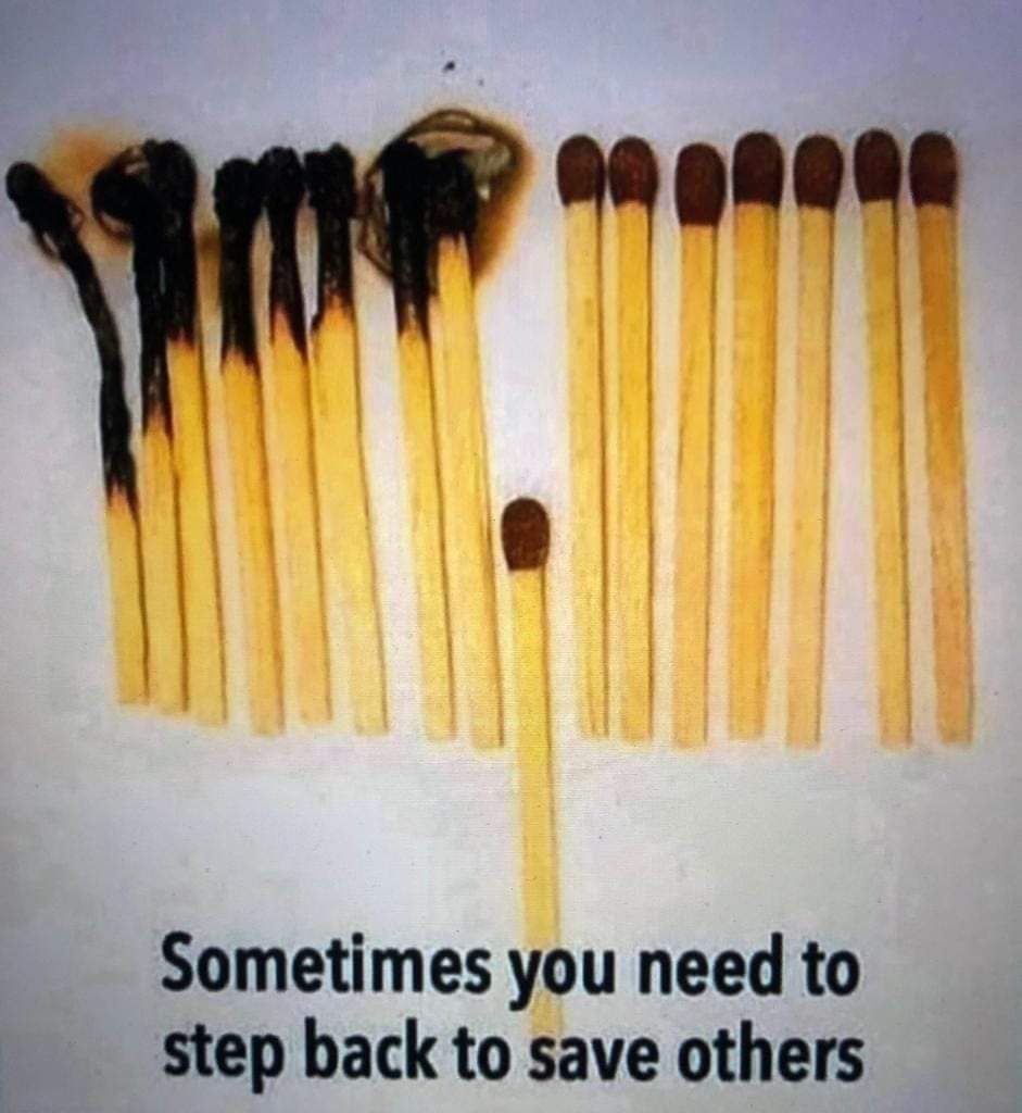 Sometimes you need to step back to save others