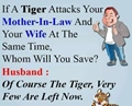 If tiger attacks your mother in law and wife